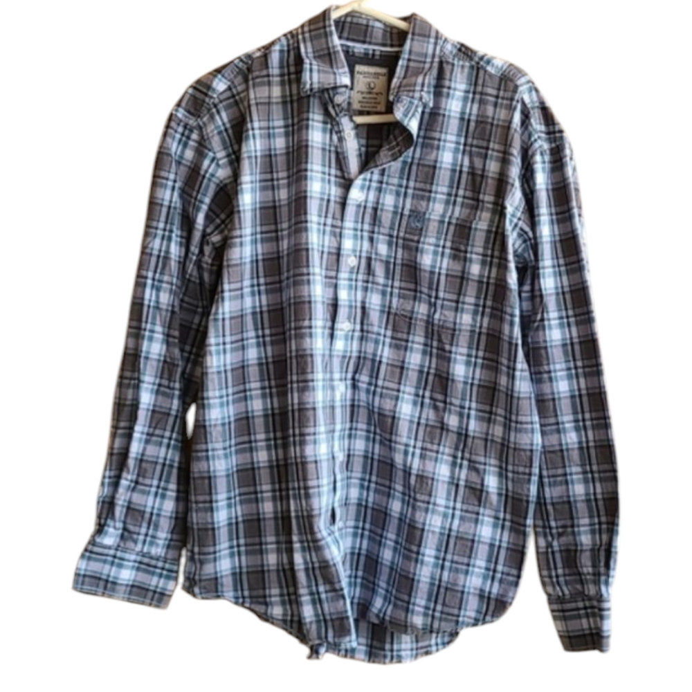 🔖3 For $10 🛍 Men's Casual Button Down Shirt - Blue Plaid - Picture 1 of 12